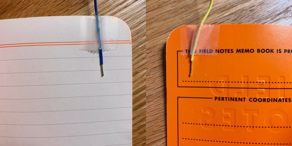 Wires connected to the notebook