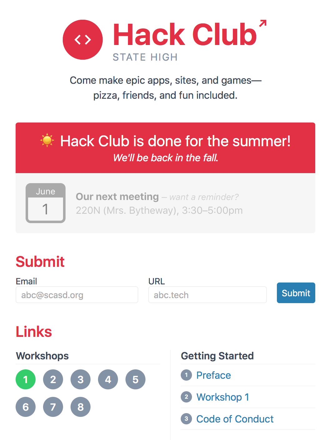 First site during summertime